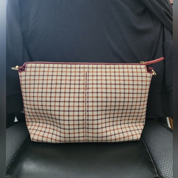 Rothy's Plaid Crossbody Bag in Brown and Cream - Picture 7 of 11